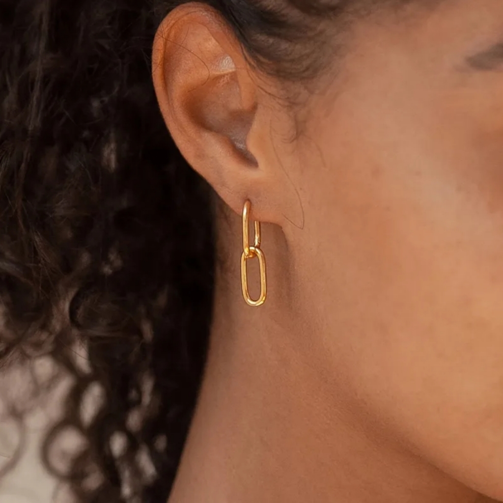 18 Kt Gold Over Titanium Hoop Earrings